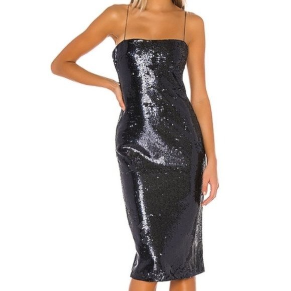 NWT Likely Reese Dress Navy Blue Midi Spaghetti - Picture 1 of 9